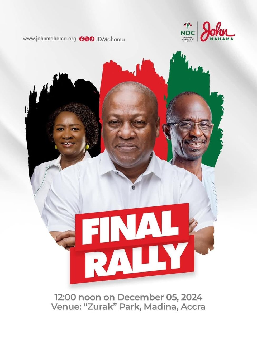 NDC to Hold Final Election Rally in Accra on December 5