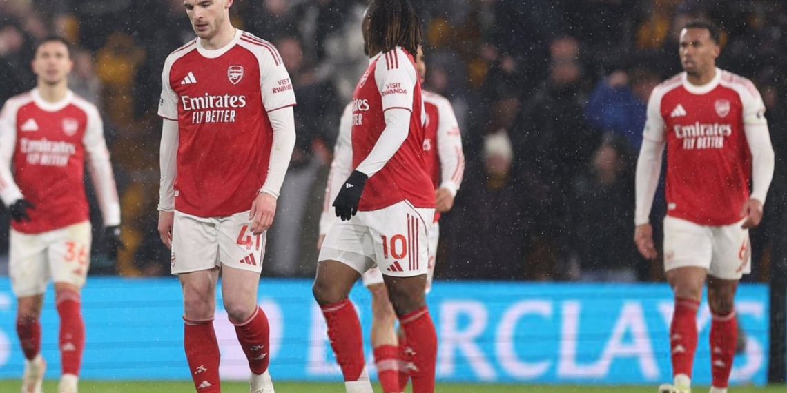 Arsenal Drop Crucial Points in Stoppage Time Against Bottom-Side Wolves
